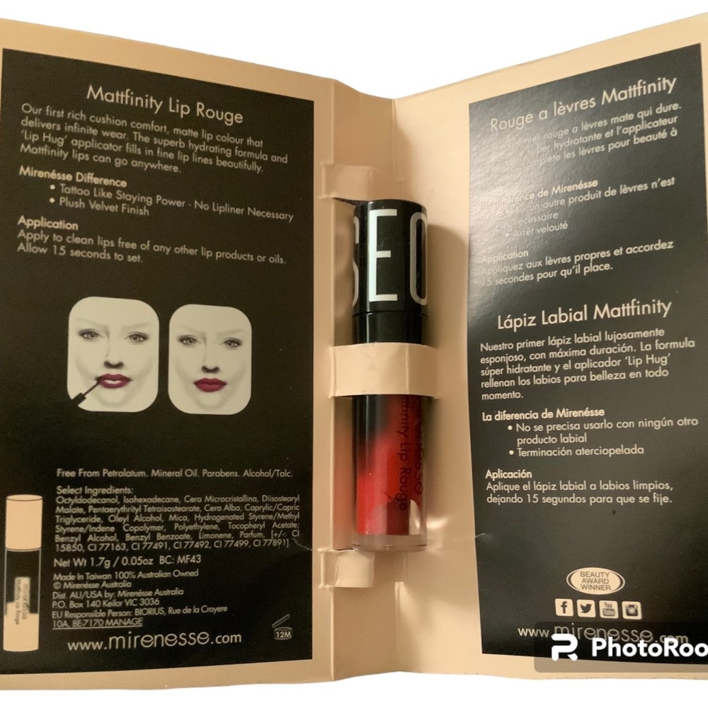 Mirenesse Lip Rough Color. Rich Red